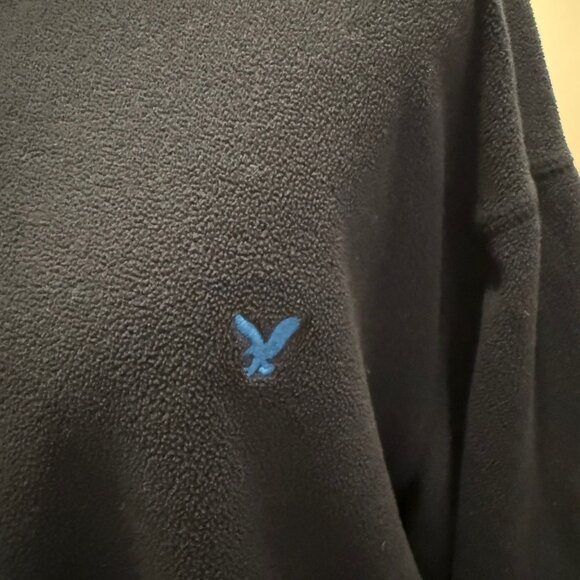 American Eagle Men's Quarter Zip Fleece Pullover, XXL, Navy - Picture 2 of 4